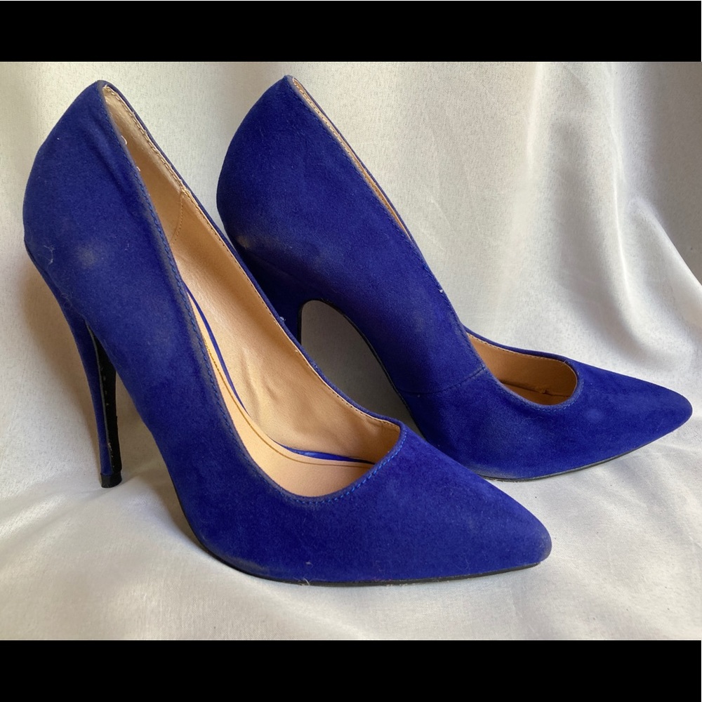 Colin Stuart Blue Suede Heels